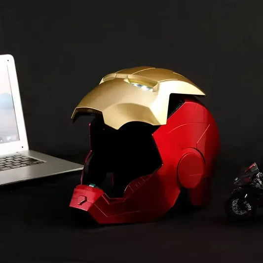 Iron Man Helmet MK 5 / Mark V Jarvis Luminous Manual Opening and Closing Wearable Cool Cosplay Mask