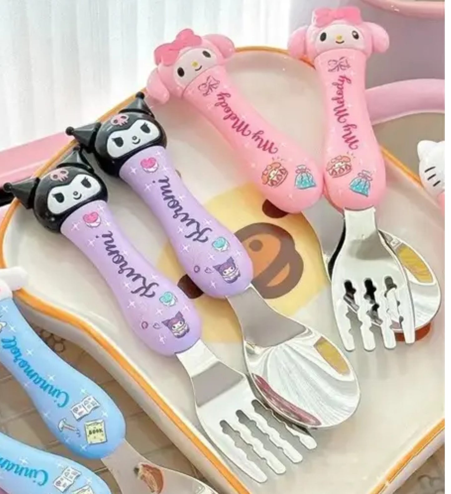 Sanrio Spoon and Fork Set with Case