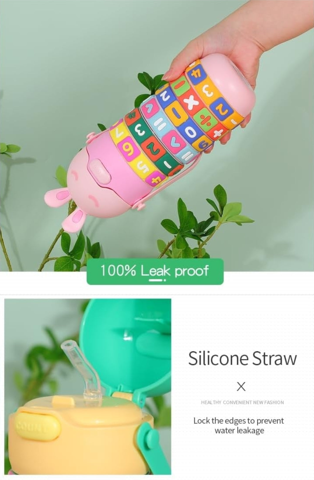 Math Puzzle Water Bottle For Kids.