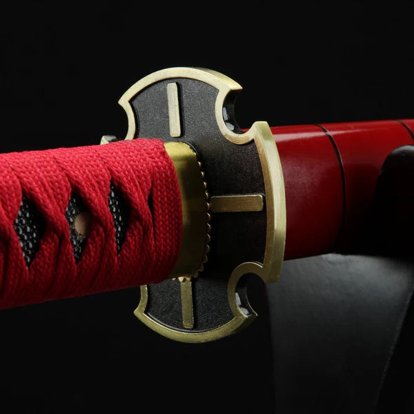 One Piece : Zoro Red Wooden Katana 42cm with stand