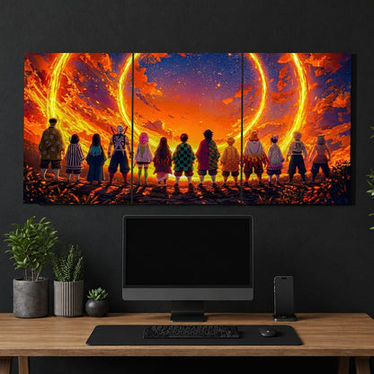 Demon Slayer 3 in 1 Grid Metal Poster