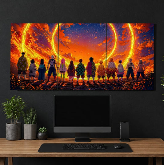 Demon Slayer 3 in 1 Grid Metal Poster
