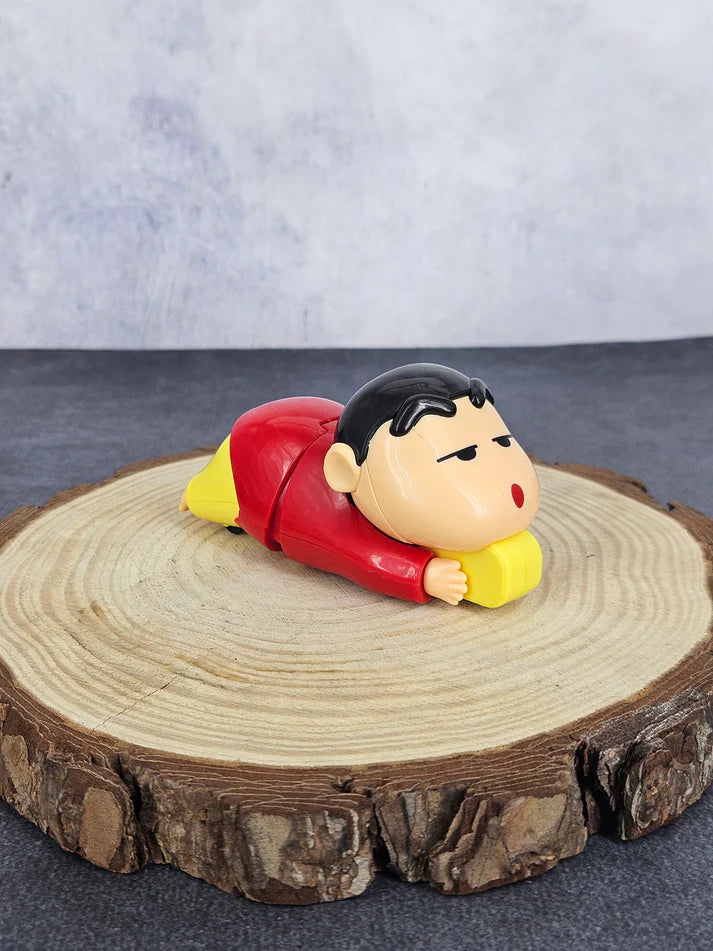 Crayon Shinchan Movable Crawling Mechanical Toy Figure With Box | Red Shirt | 12 cm
