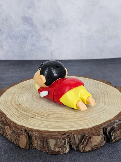 Crayon Shinchan Movable Crawling Mechanical Toy Figure With Box | Red Shirt | 12 cm