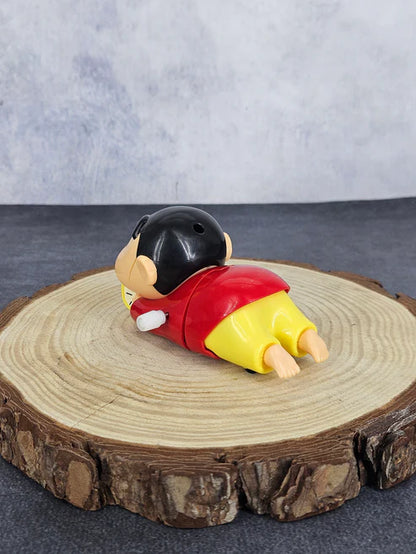 Crayon Shinchan Movable Crawling Mechanical Toy Figure With Box | Red Shirt | 12 cm
