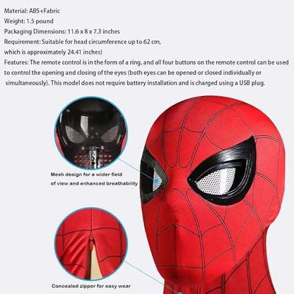 Spider-Man Mask with Remote Control Moving Eyes and LED Lights