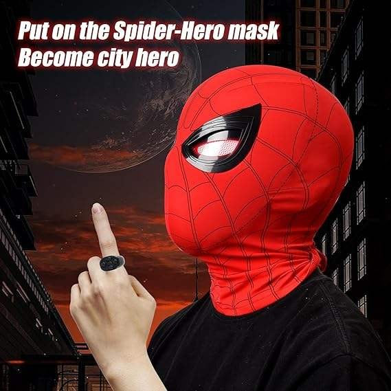 Spider-Man Mask with Remote Control Moving Eyes and LED Lights
