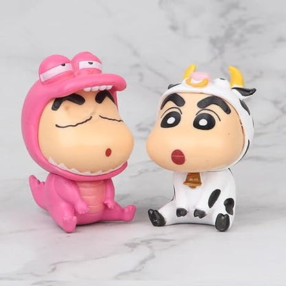 6 cm Shinchan Miniature Action Figure 6 Pcs Costume Design Toy Figure for Home, Table & Desk Decor, Car Deskboard | Gift for Shinchan Kids, Family & Friends, Fans |