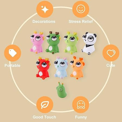 Hasbi Funny Dragon Pinch Toy | Squishy Dinosaur Pop-Out Eyes with Light | Stress Relief Squeeze Toy for Kids & Adults.