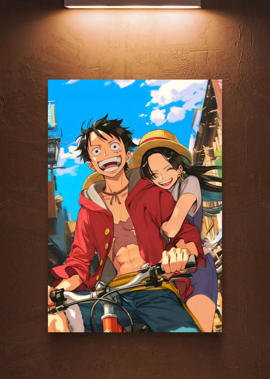 Luffy and Hancock Metal Poster
