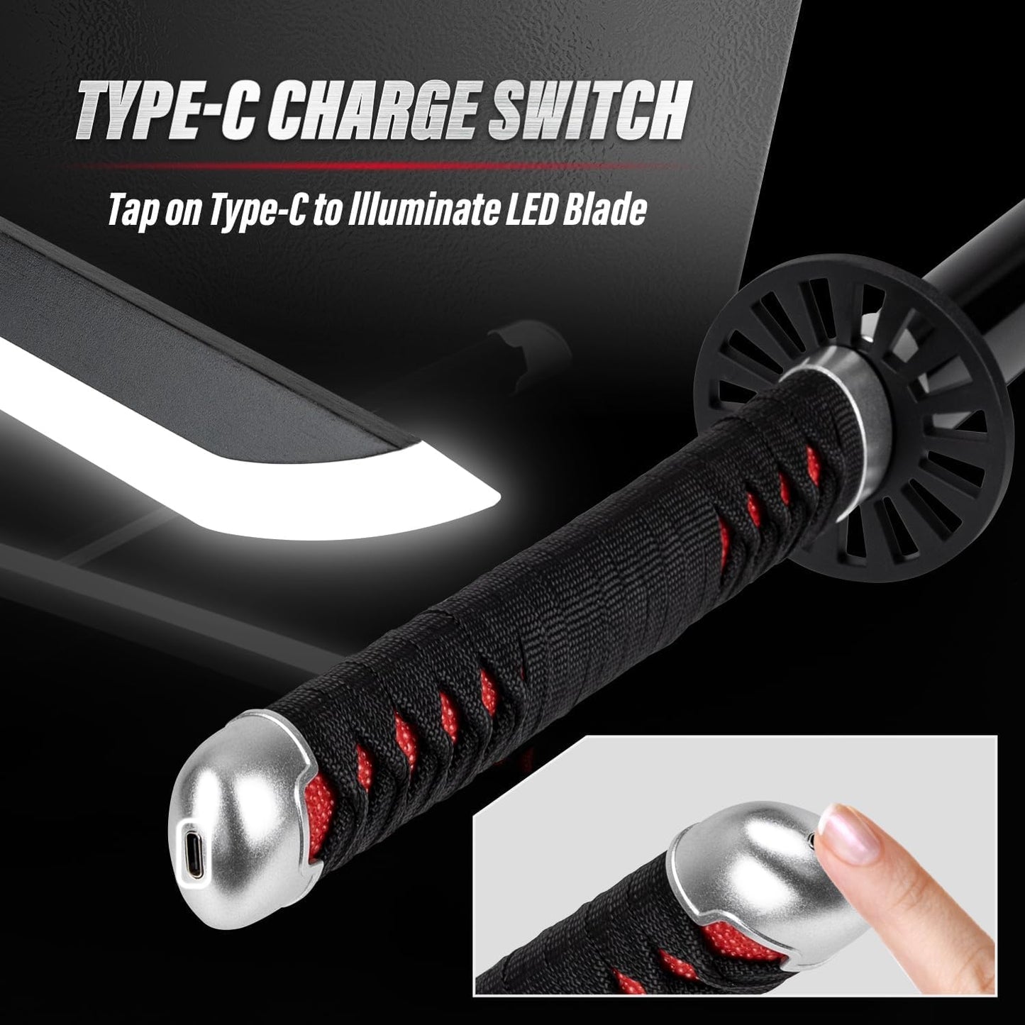 Tanjiro Kamado LED Katana – 104 cm Demon Slayer Sword Replica