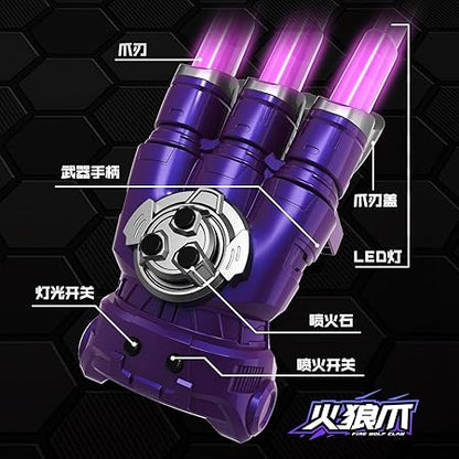KIZJORYA New Retractable Firewolf Claw Toy with Spinning Spark Colorful Light Battle Toy