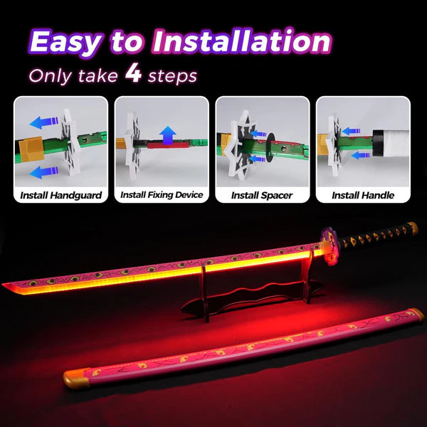 Kokushibo - Demon Slayer Light Up Katana - Pink LED Light