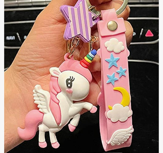 White Unicorn Keychain