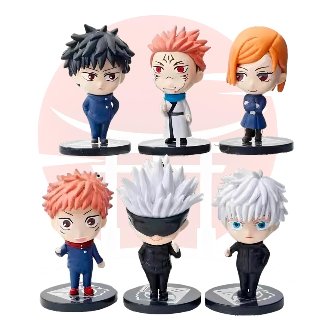 Jujutsu Kaisen Action Figure Set of 6 Chibi Figures Sukuna,Gojo, Itadori, Fushiguro Action Figures Chibi Jujutsu Kaisen Sukuna Figure Gojo Anime Action Figures