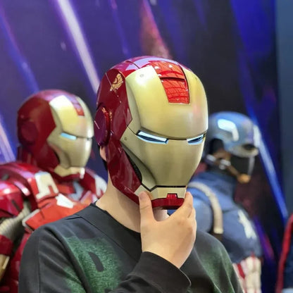 Iron Man Helmet MK 5 / Mark V Jarvis Luminous Manual Opening and Closing Wearable Cool Cosplay Mask