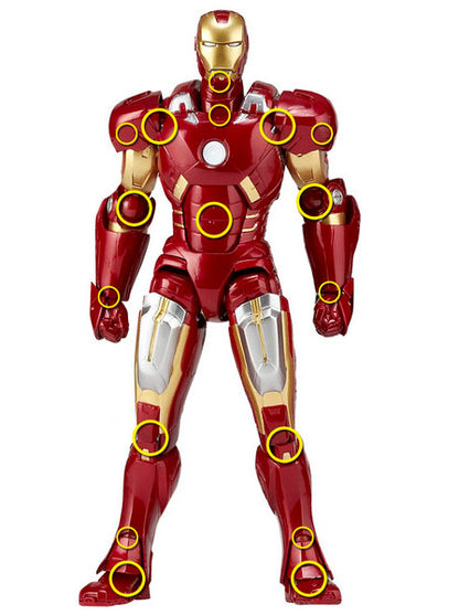 SCI-FI Revoltech Series NO. 042 Iron Man Mark VII MK 7 PVC Action Figure Collectible Model Toy