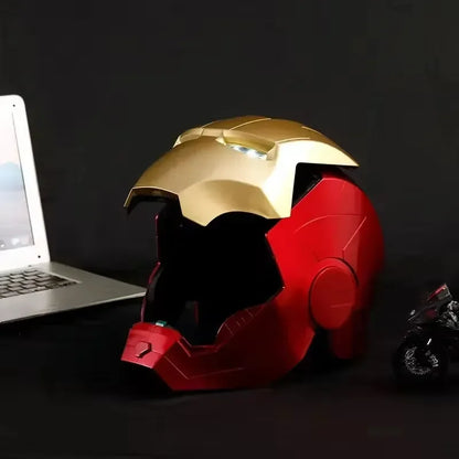 Iron Man Helmet MK 5 / Mark V Jarvis Luminous Manual Opening and Closing Wearable Cool Cosplay Mask