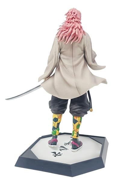 Demon Slayer Sabito Action Figure, Fox Mask, Traditional Outfit with Sword, Collector's Display Stand