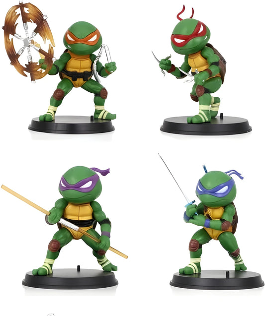Four action figures features the Teenage Mutant Ninja Turtles