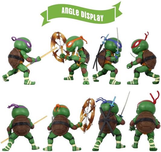 Four action figures features the Teenage Mutant Ninja Turtles