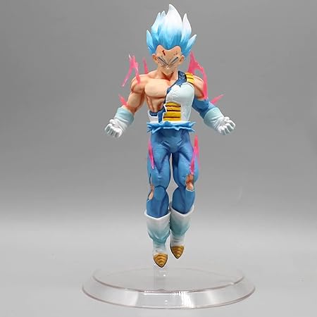 Dragon Ball Super Saiyan Blue Vegeta Battle Damaged Action Figure Toy with Display Stand(Height-20 Cm)