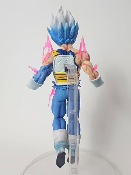 Dragon Ball Super Saiyan Blue Vegeta Battle Damaged Action Figure Toy with Display Stand(Height-20 Cm)