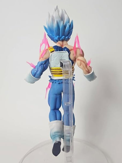 Dragon Ball Super Saiyan Blue Vegeta Battle Damaged Action Figure Toy with Display Stand(Height-20 Cm)
