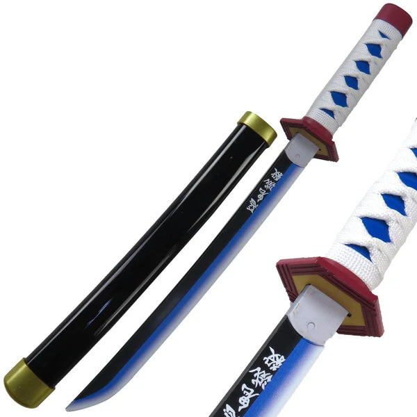 Giyu Tomioka Wooden Katana 42cm with stand