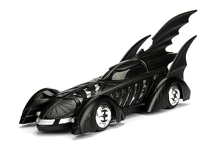 Batmobile 1995, Highly Detailed 1:24 Model Car, Cockpit and Doors Can Be Open, with Freewheel, Black