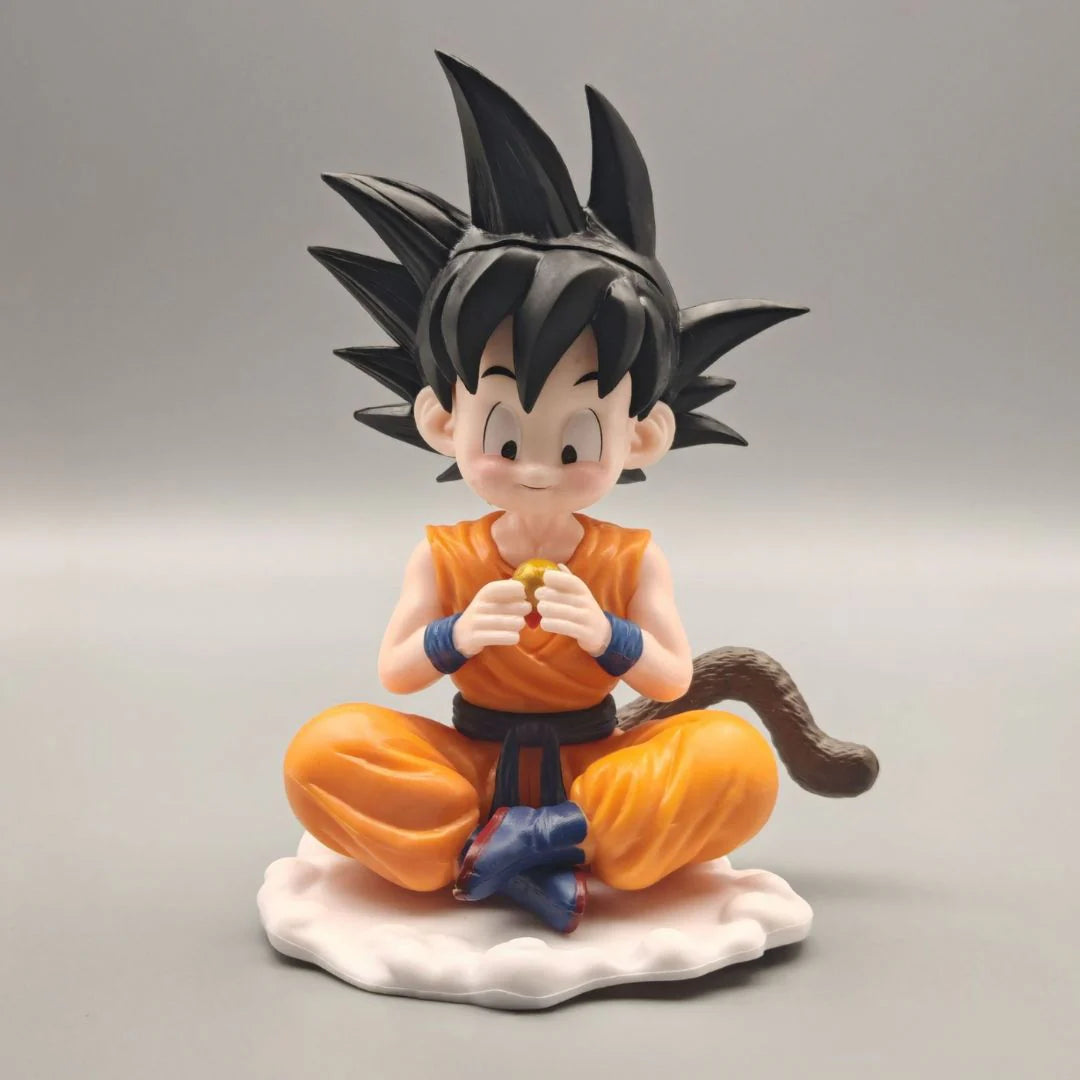 Goku Sitting On Cloud Figure-Smiling and Shocking face
