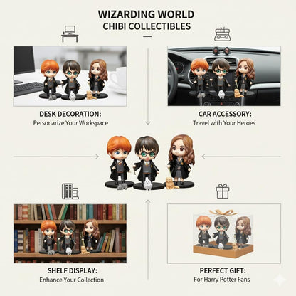 Harry Potter Action Figure Set of 3 Wizard Collectible Toys