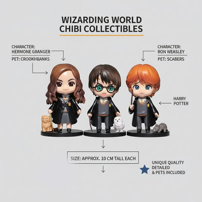 Harry Potter Action Figure Set of 3 Wizard Collectible Toys
