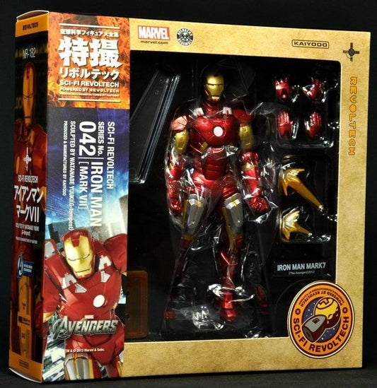 SCI-FI Revoltech Series NO. 042 Iron Man Mark VII MK 7 PVC Action Figure Collectible Model Toy