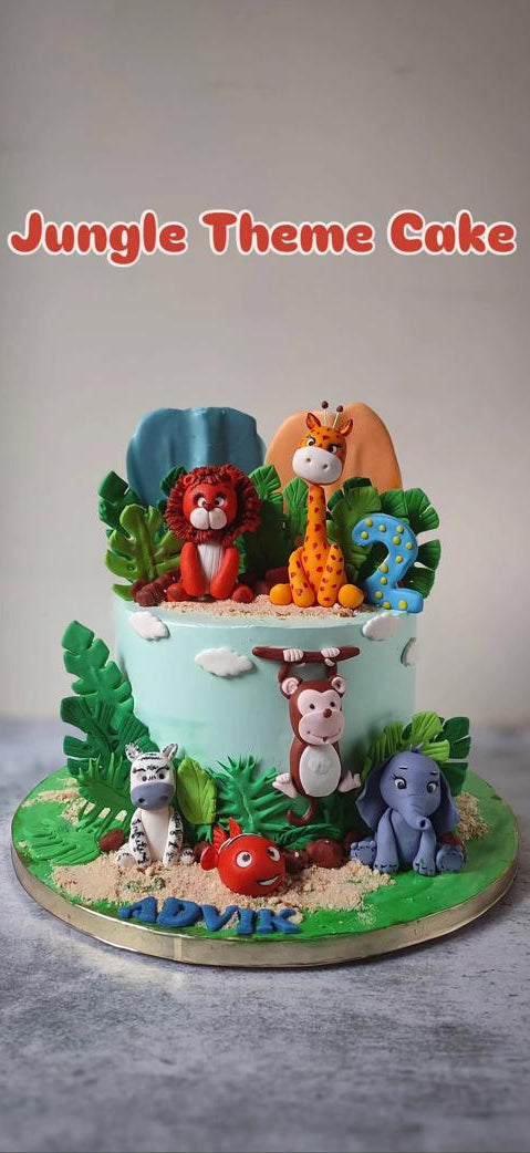 Jungle Animal Green Cake
