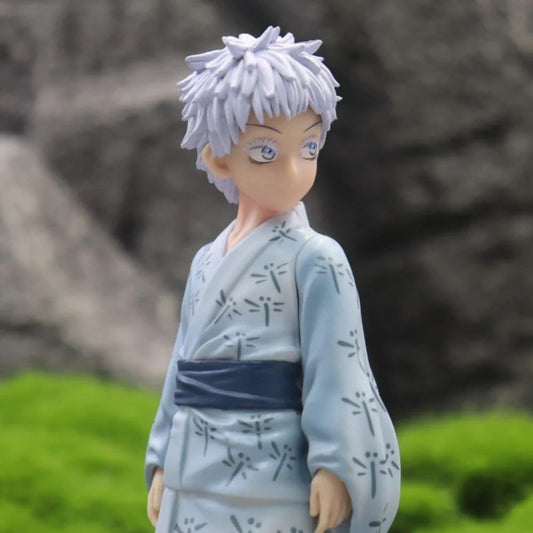 Gojo Satoru Kid Anime Action Figure – 17.5cm Blue & White Yukata Kimono Style | Jujutsu Kaisen 6 Eyes Kid Gojo Toy Figure
