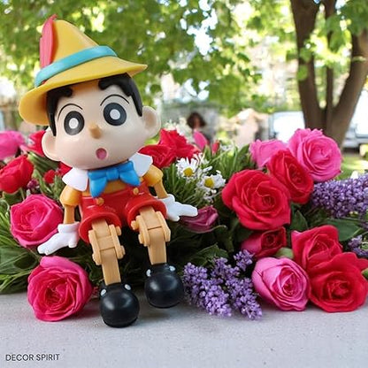Cute Shinchan x Pinocchio Figurine Movable Legs