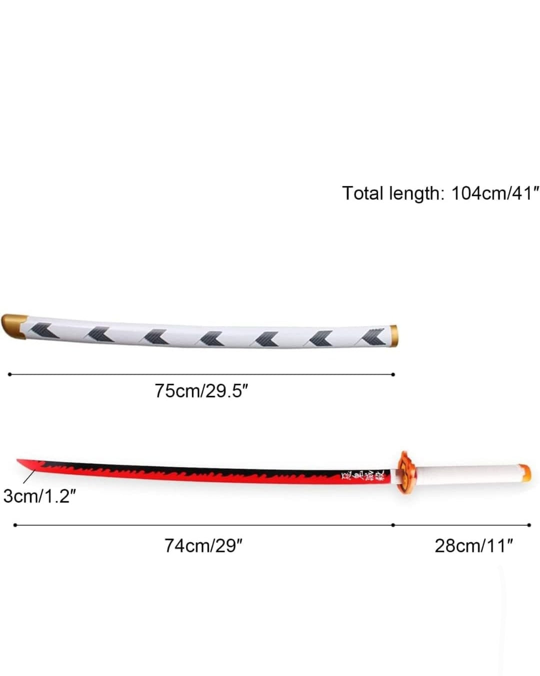 🔥 Rengoku Katana Sword – Flame Hashira's Legendary Blade