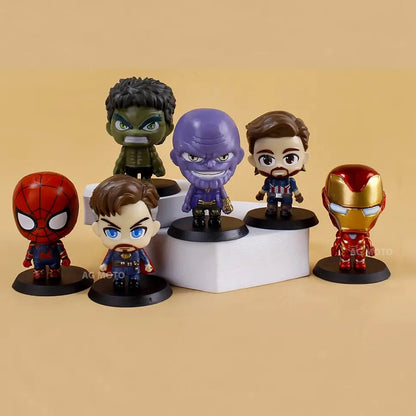 Avengers Action Figure 6pcs mini set of 6pcs of Marvel Superhero toys (Multicolor)