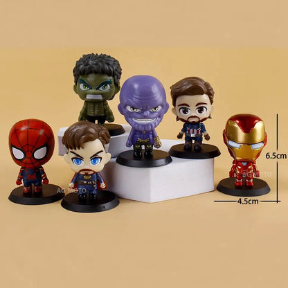 Avengers Action Figure 6pcs mini set of 6pcs of Marvel Superhero toys (Multicolor)