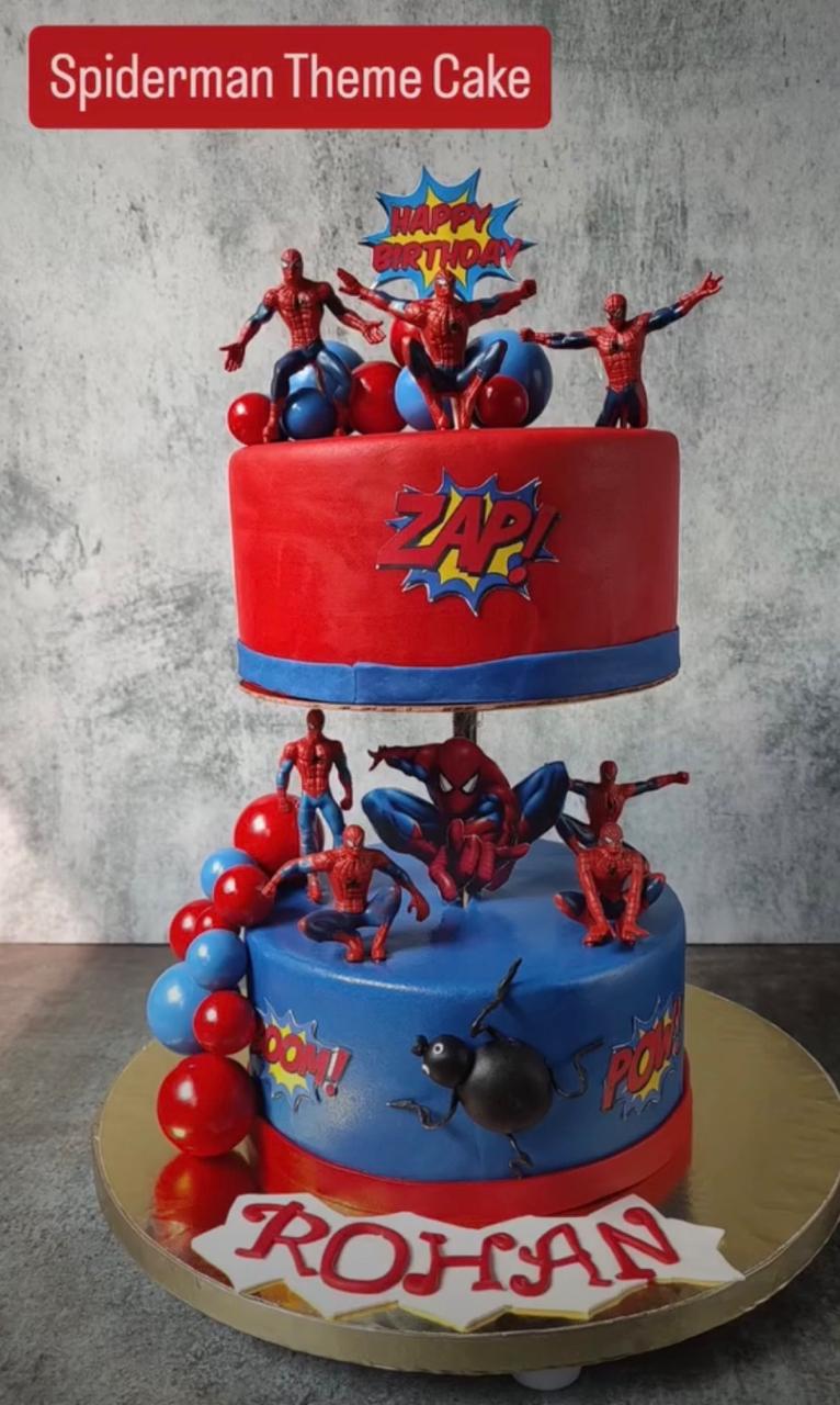 Spiderman 2 Tier Cake