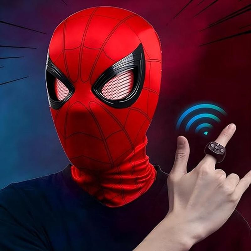 Spider-Man Mask with Remote Control Moving Eyes and LED Lights