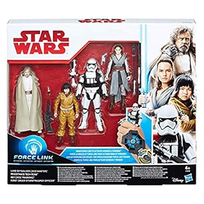Star Wars Force Link 4-Figure Set, Luke Skywalker, Rey, Rose, Stormtrooper | Exclusive Last Jedi Characters