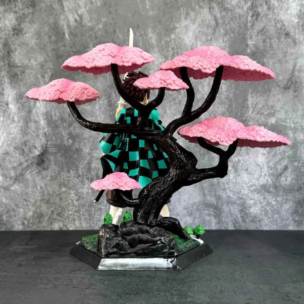 Demon Slayer Tanjiro Kamado Cherry Blossom Sakura Wisteria Flower Tree Action Figure