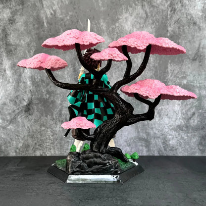 Demon Slayer Tanjiro Kamado Cherry Blossom Sakura Wisteria Flower Tree Action Figure