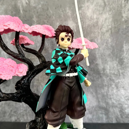 Demon Slayer Tanjiro Kamado Cherry Blossom Sakura Wisteria Flower Tree Action Figure