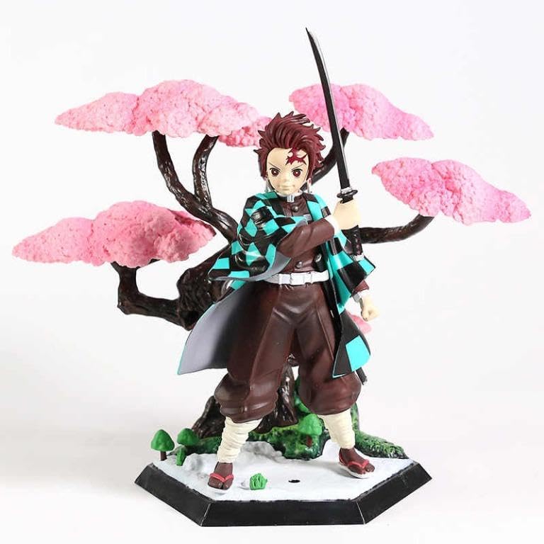 Demon Slayer Tanjiro Kamado Cherry Blossom Sakura Wisteria Flower Tree Action Figure
