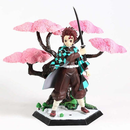 Demon Slayer Tanjiro Kamado Cherry Blossom Sakura Wisteria Flower Tree Action Figure