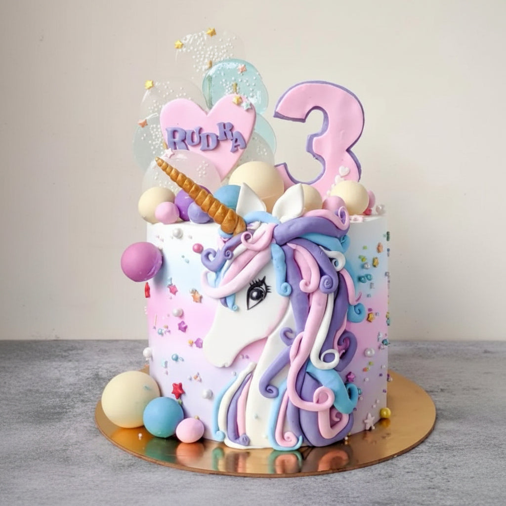 Pink and Purple Unicorn Cake