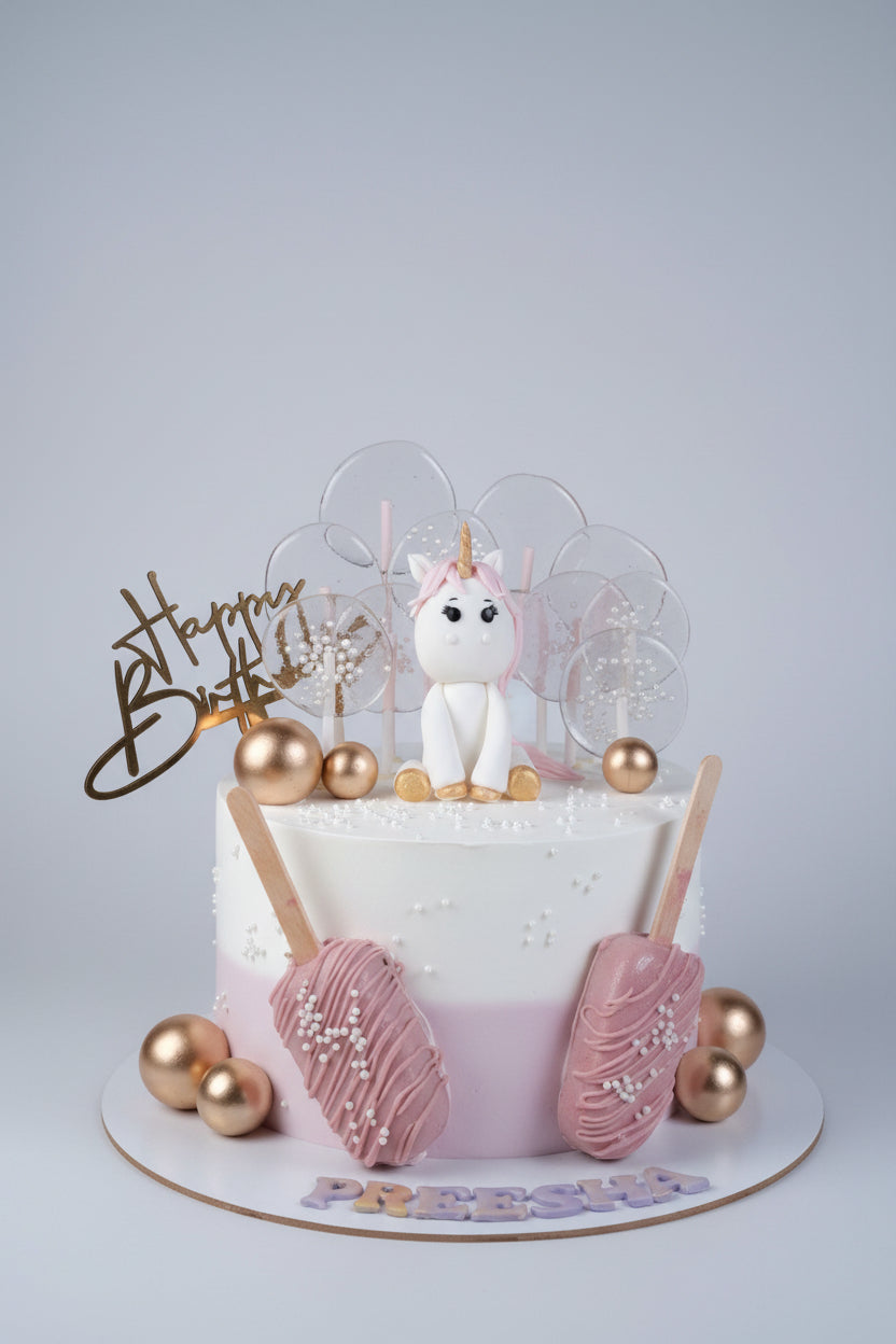 White and Pink Unicorn Cake